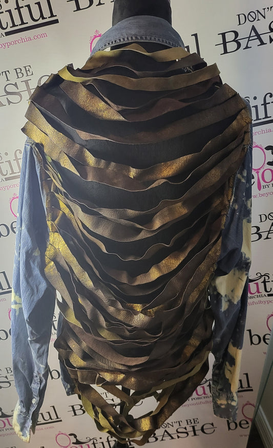Distressed shirt dress